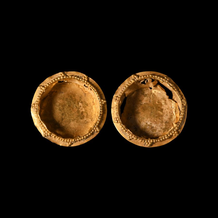 Hellenistic Gold Mount Pair
