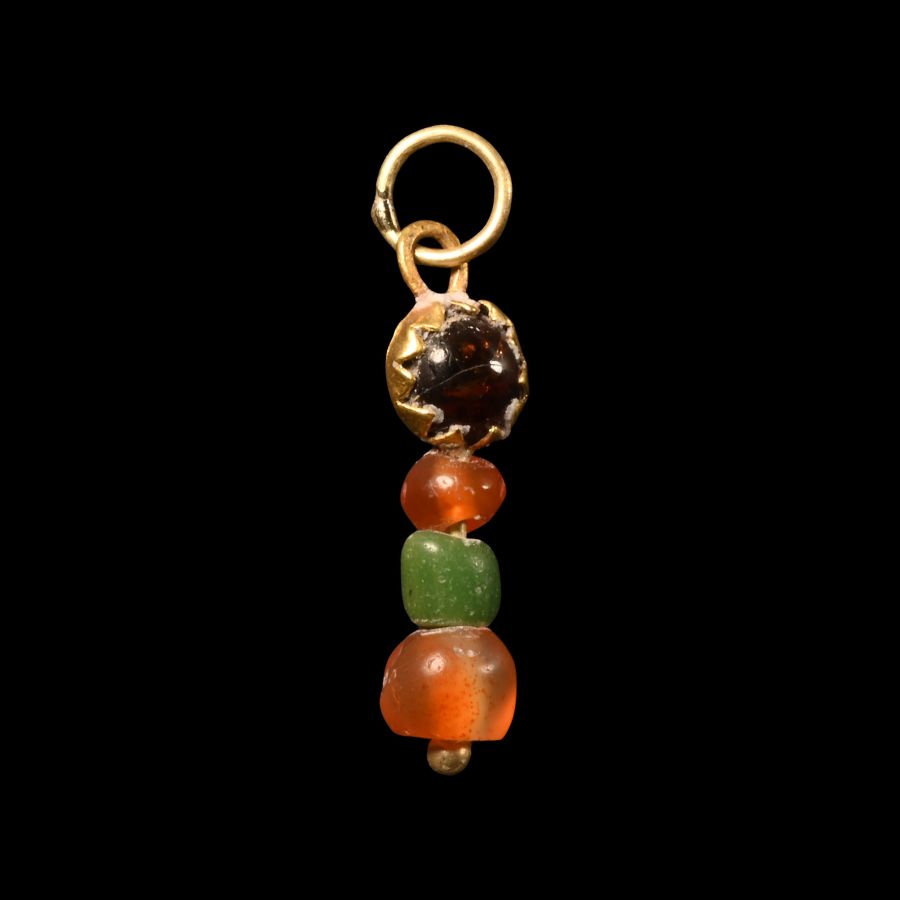 Roman Gold Pendant with Beads
