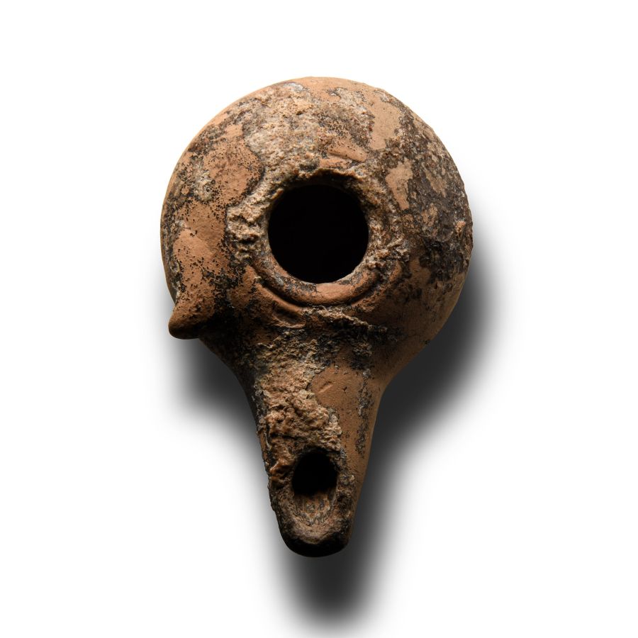 Greek Terracotta Oil Lamp