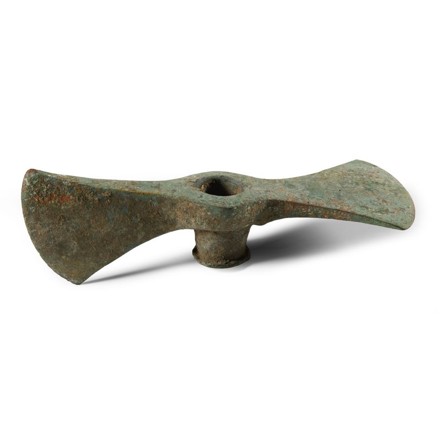 Large Luristan Bronze Socketted Axe-Adze