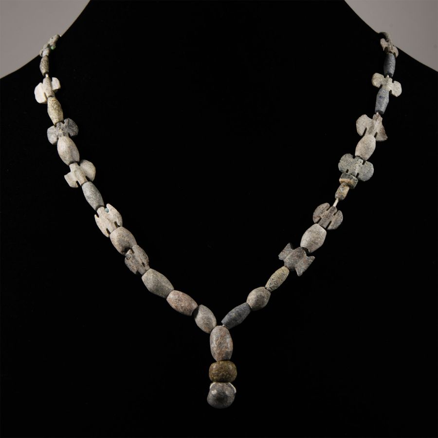 Mesopotamian Stone Butterfly Bead Necklace