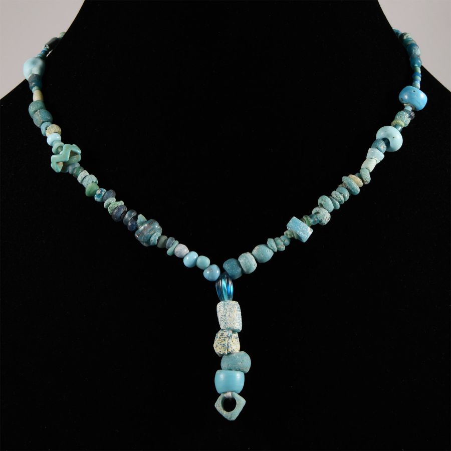 Achaemenid Blue Glass Bead Necklace String