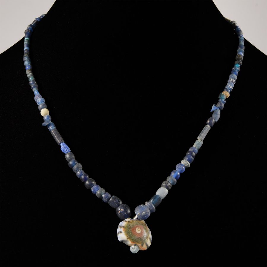 Roman Blue Glass Bead Necklace String