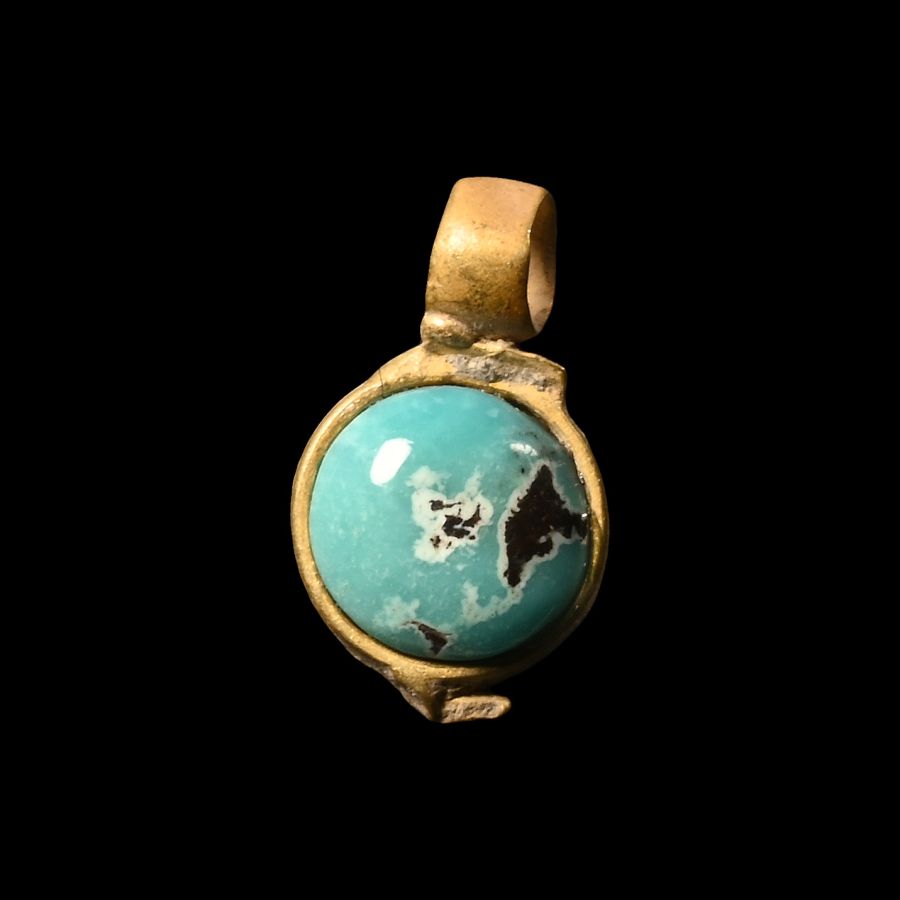 Western Asiatic Gold Pendant with Turquoise