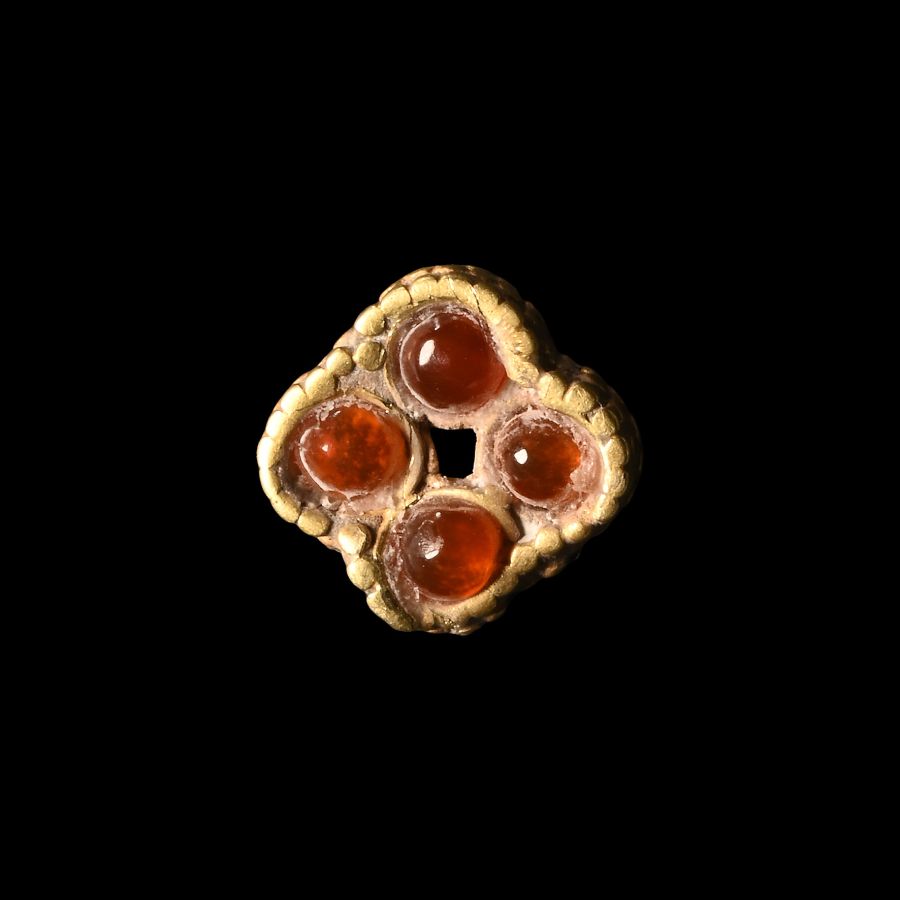 Medieval Gold Pendant with Carnelian