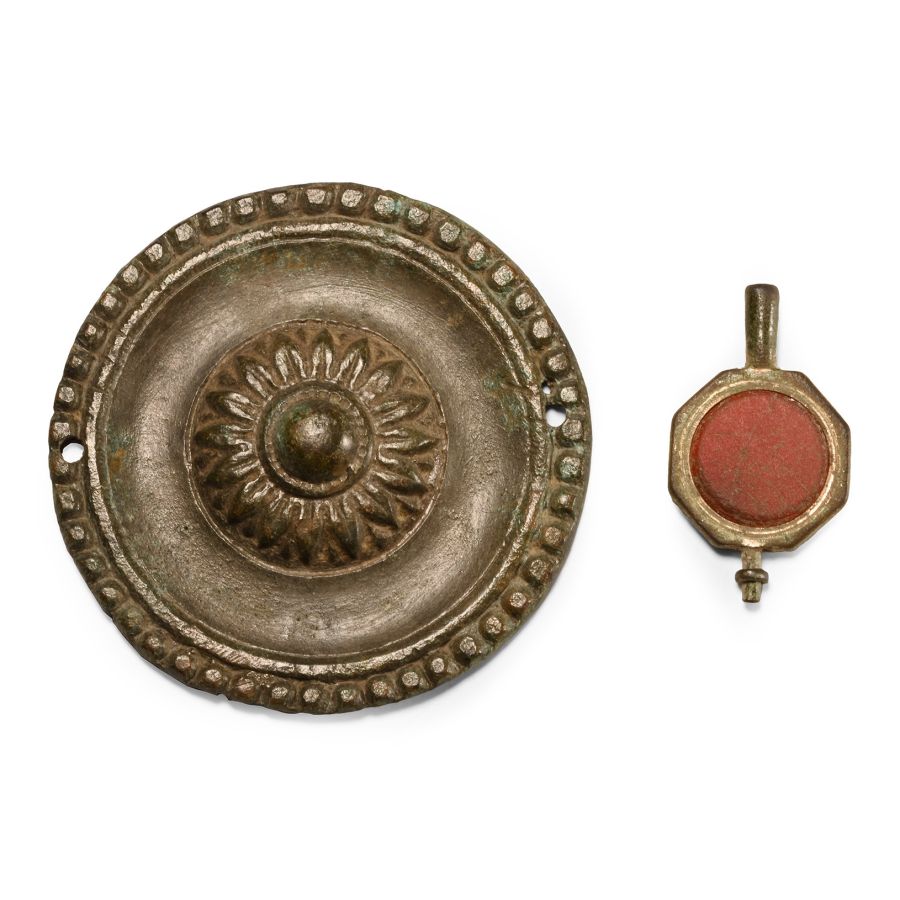 Post Medieval Bronze Mount and Watch Key