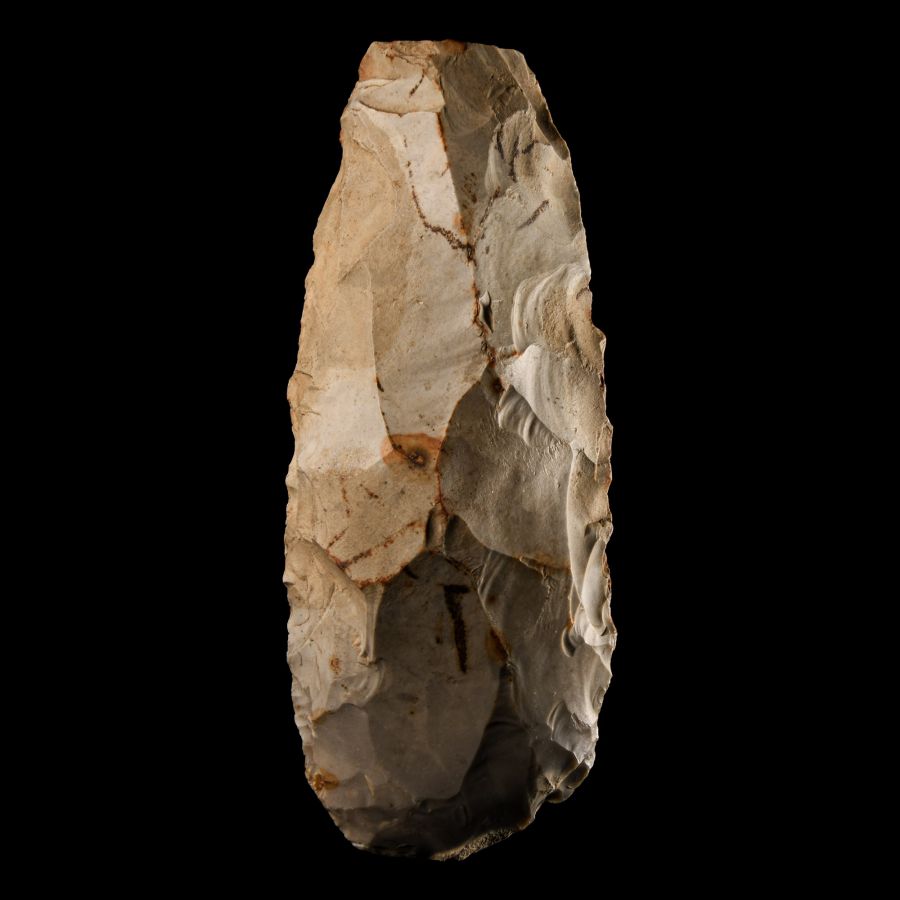 Stone Age French Grey Knapped Flint Axe