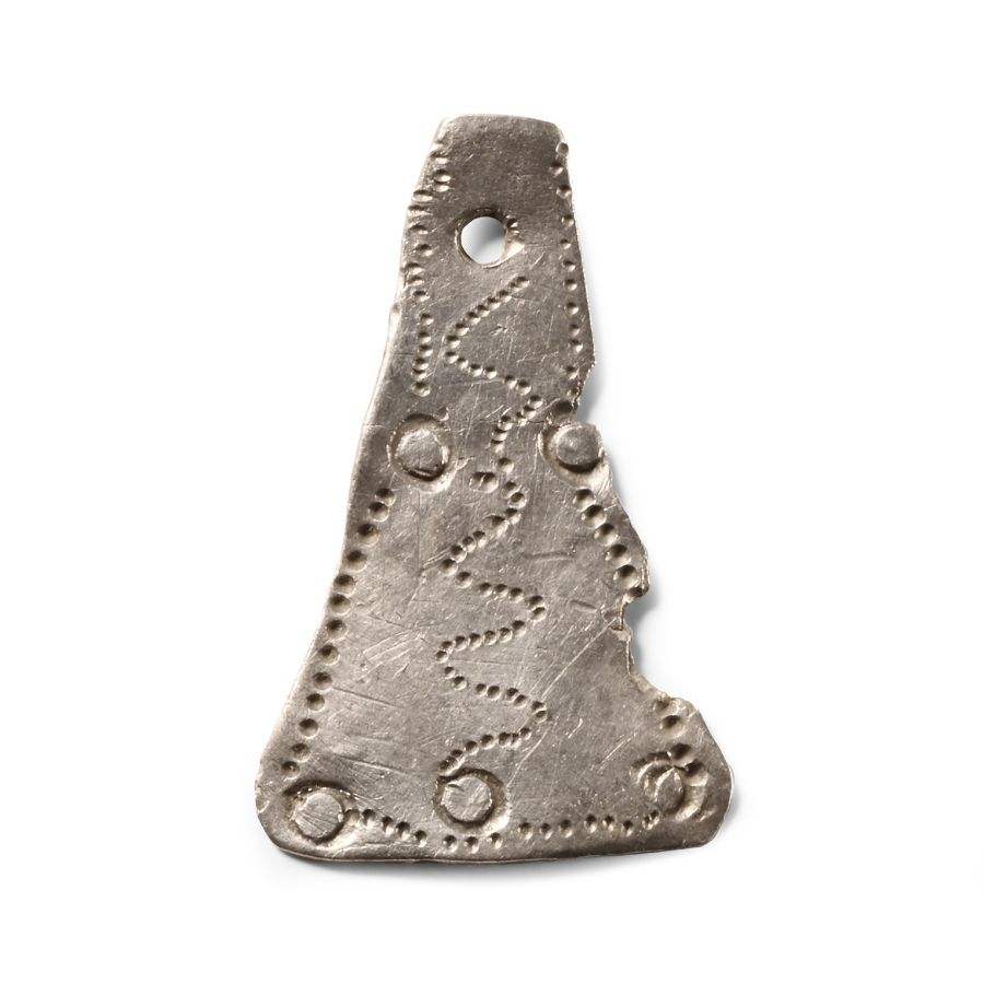 Viking Age Silver Decorated Axe-Shaped Pendant