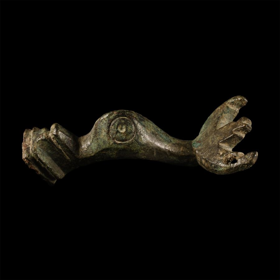 Roman Bronze Dolphin Mount