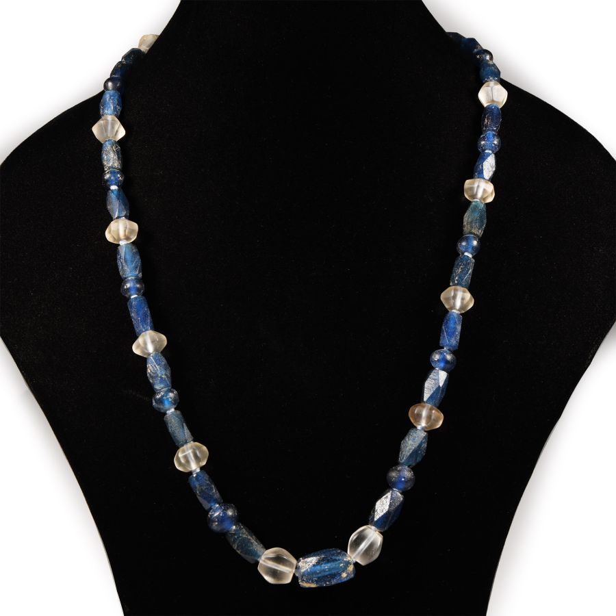 Roman Blue Cut Glass Bead Necklace