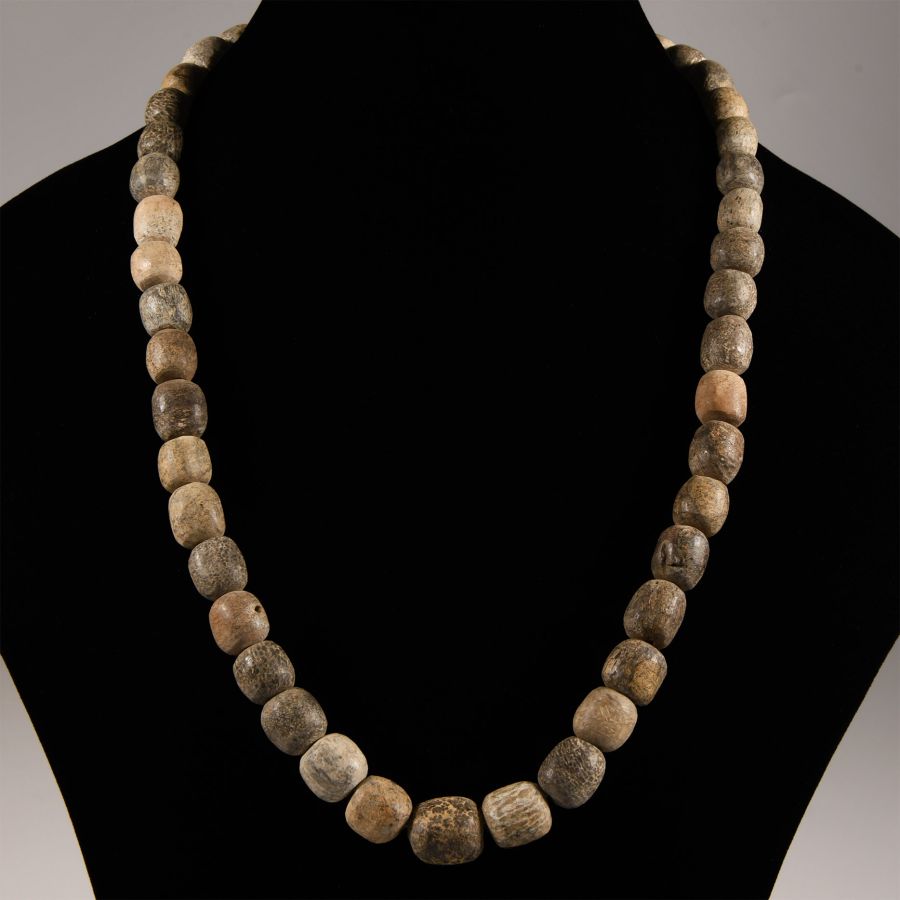 Natural History - Woolly Mammoth Bone Bead Necklace String
