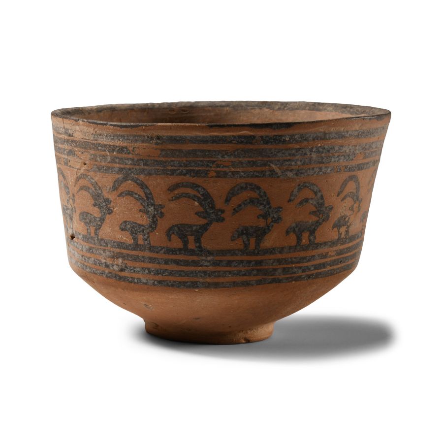 Western Asiatic Terracotta Cup with Procession of Ibexes