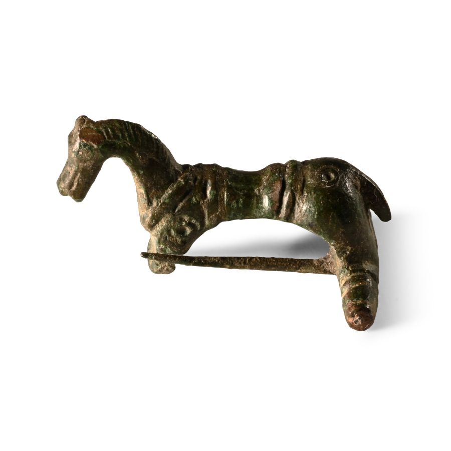 Roman Bronze Horse Brooch