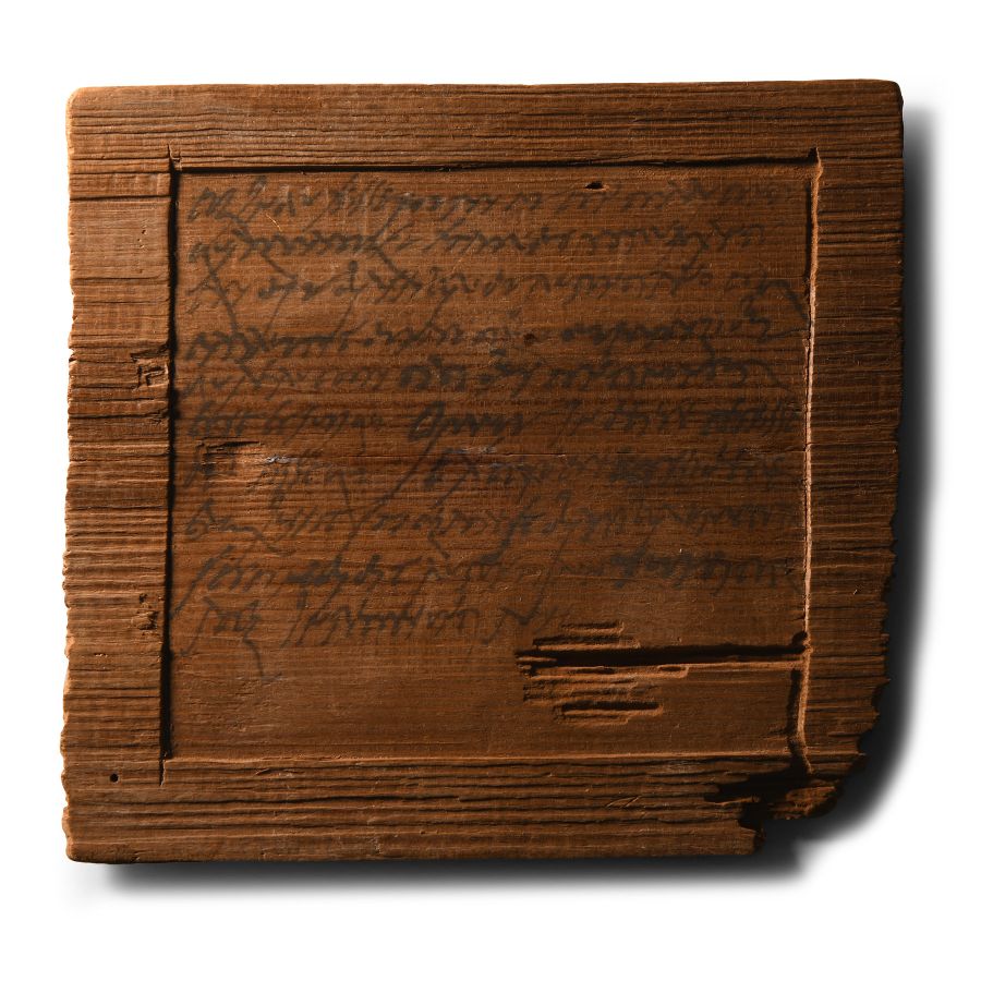 Roman Inked Wooden Tablet for a Contract Between Bassus and Neronianus