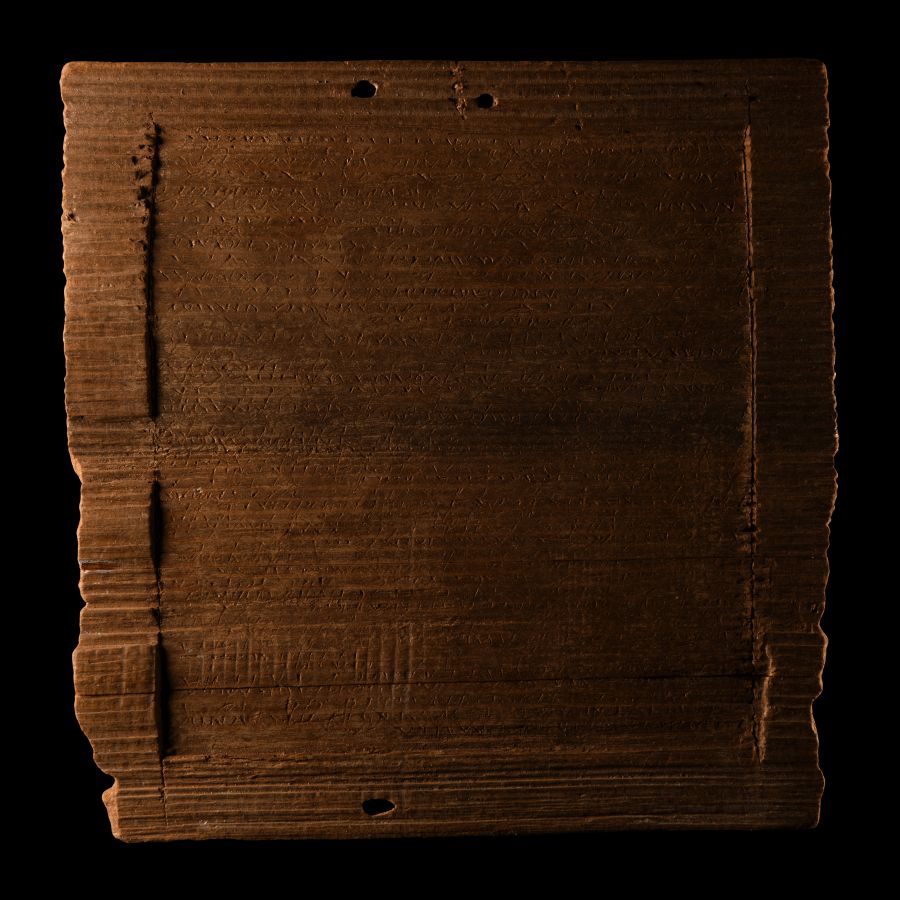 Roman Inscribed Wooden Wax Tablet, a Legal Document