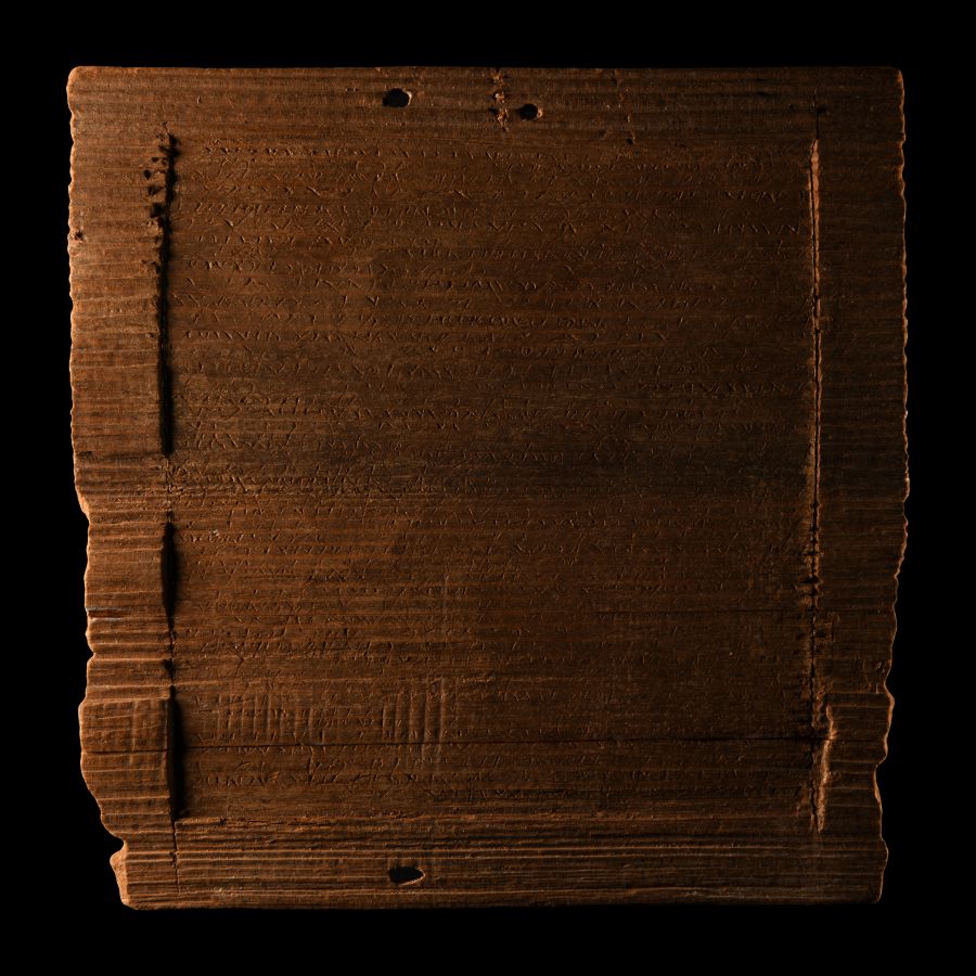Roman Inscribed Wooden Wax Tablet, a Legal Document