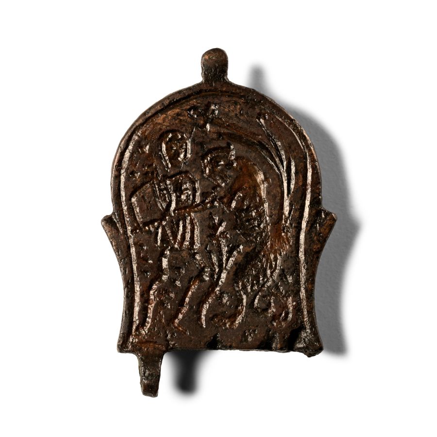 Byzantine Belt Mount with Lion Combat Scene