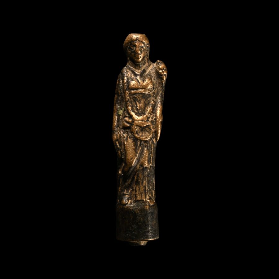 Romano-British Bronze Figural Knife Handle