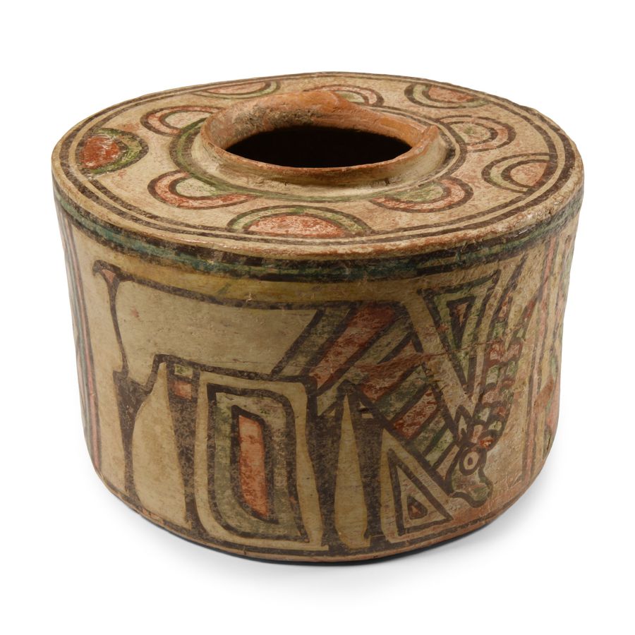 Indus Valley Mehrgarh Terracotta Storage Jar with Lion and Antelope