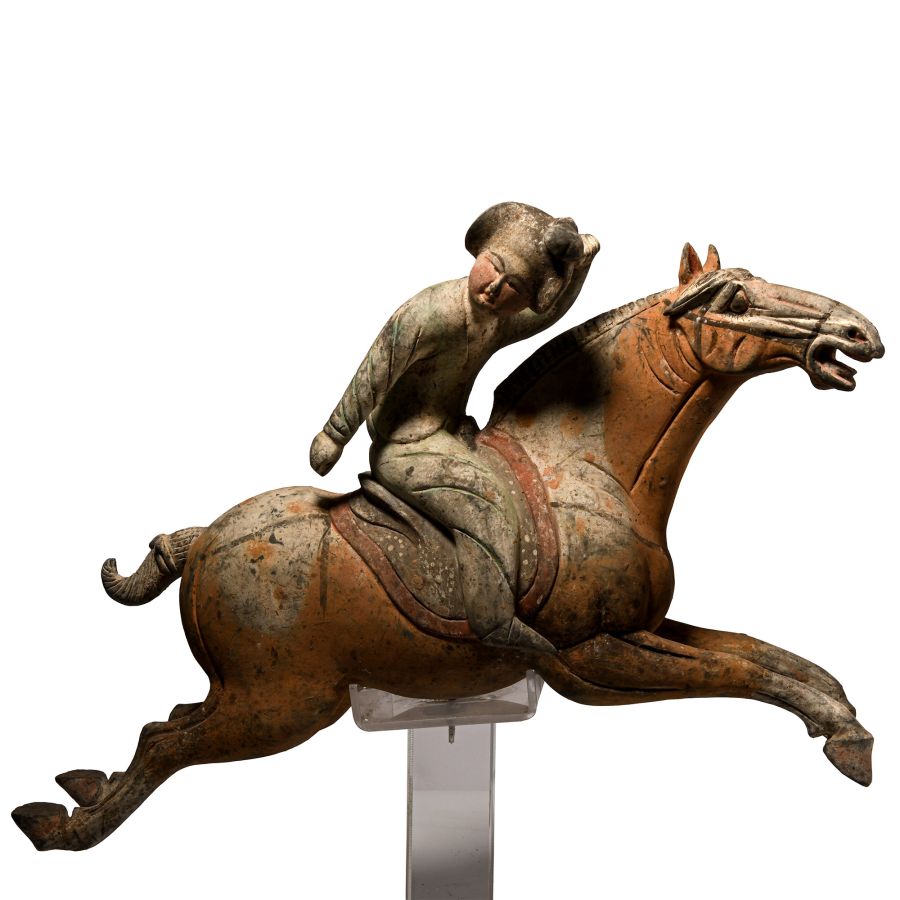 Chinese Tang Terracotta Polo Player Pair