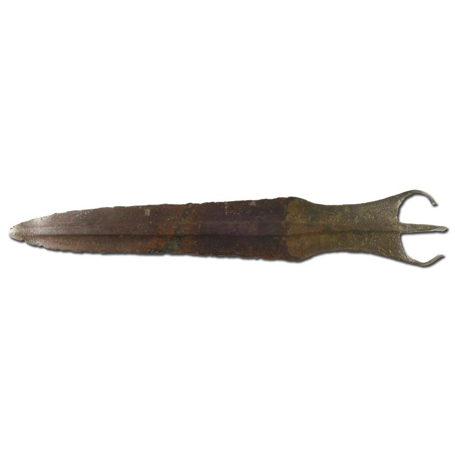 North-West Persian Bronze Short Sword with Integral Grip and Horns