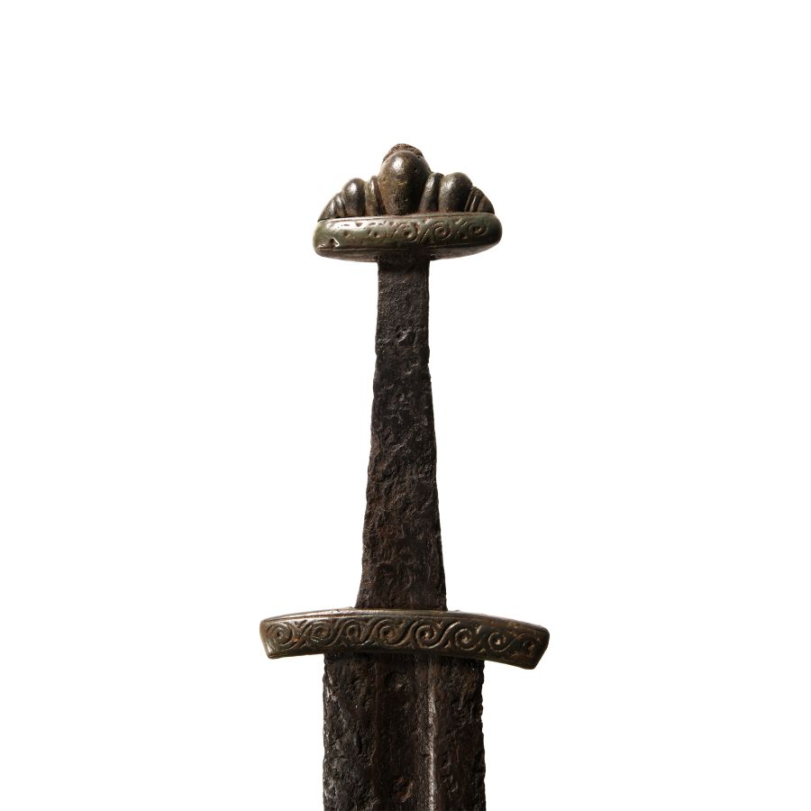 Viking Age Iron Sword with Bronze Hilt