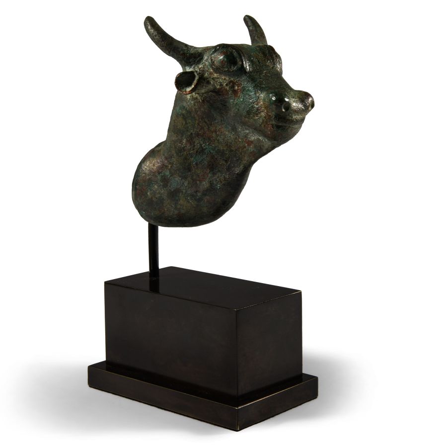 Western Asiatic Bronze Rhyton Bull Head