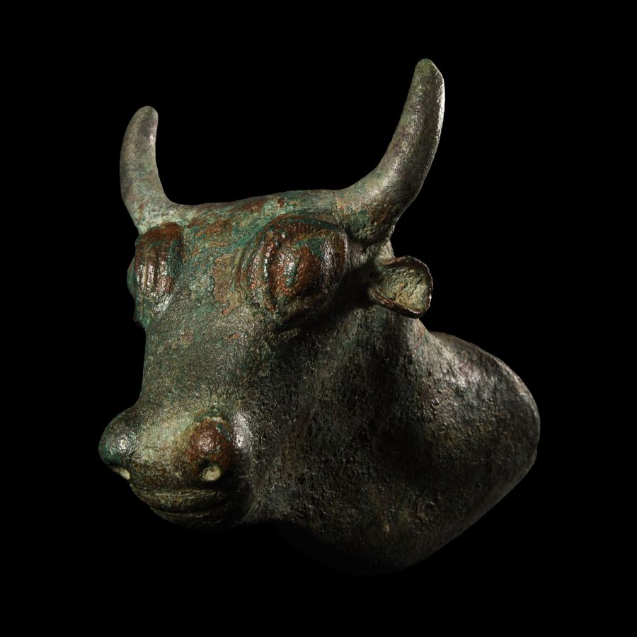 Western Asiatic Bronze Rhyton Bull Head
