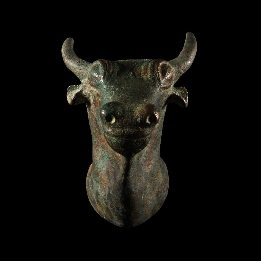 Western Asiatic Bronze Rhyton Bull Head