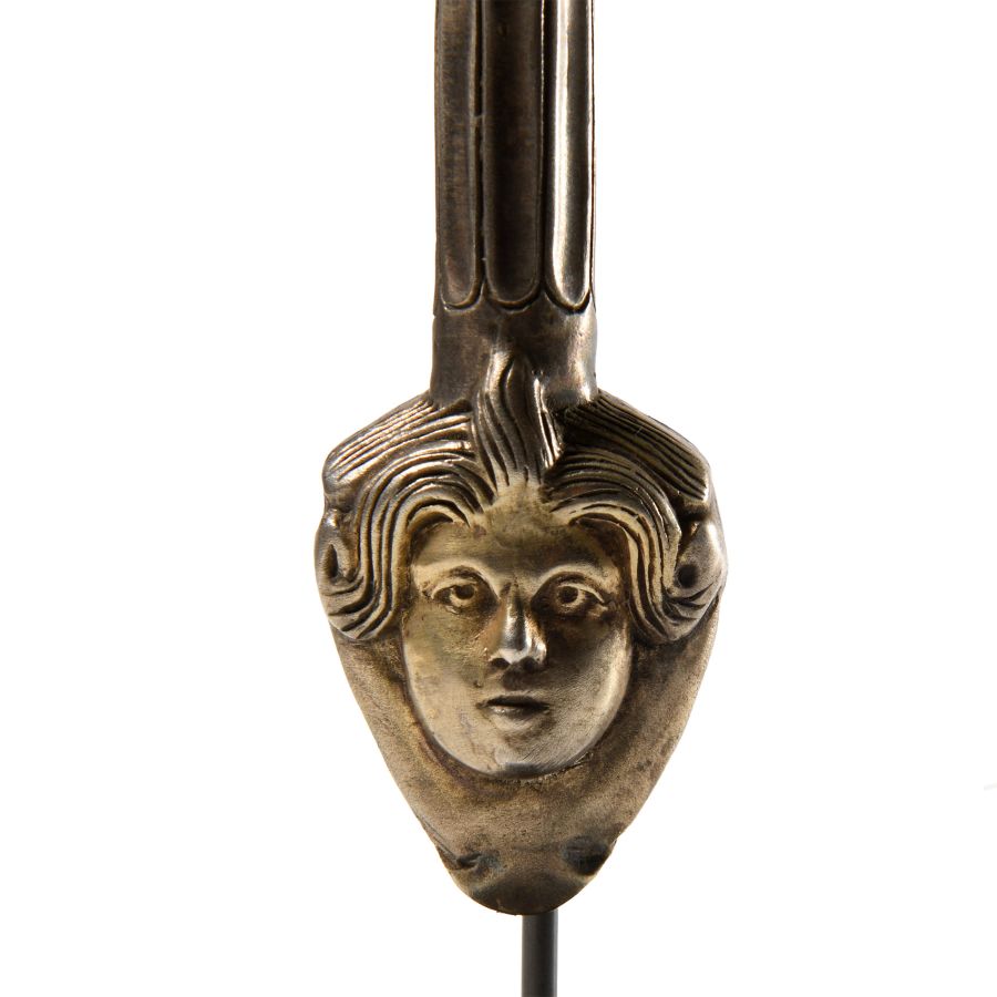 Post Classical Gilt Silver Handle with Lion and Mask