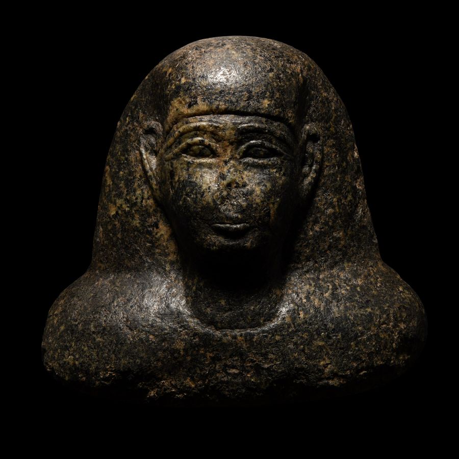 Egyptian Diorite Bust of a Dignitary