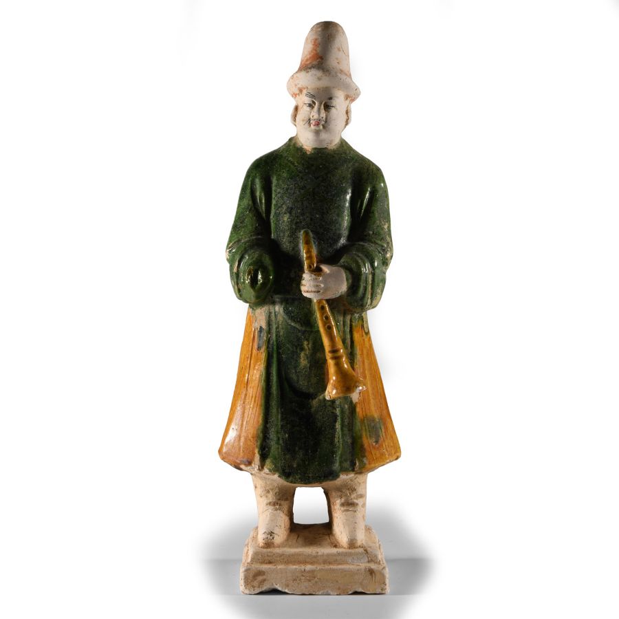 Chinese Ming Glazed Terracotta Tomb Attendant