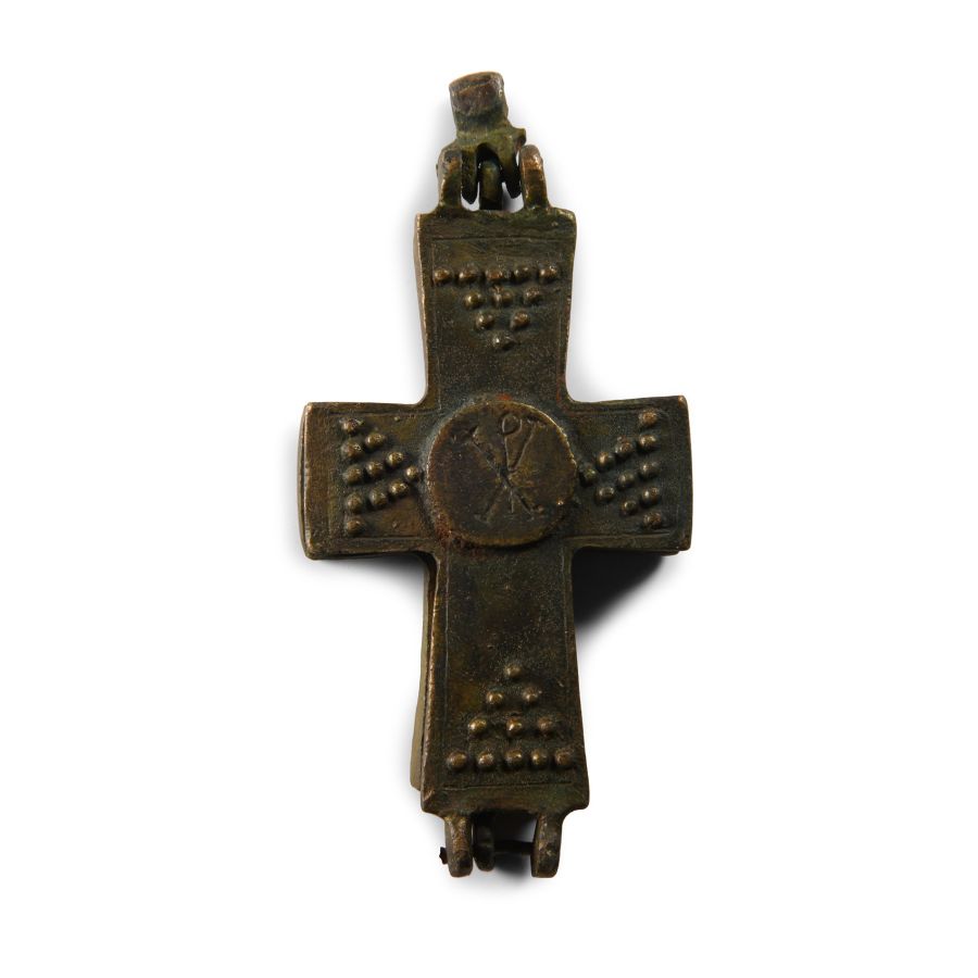 Byzantine Style Reliquary Cross Pendant