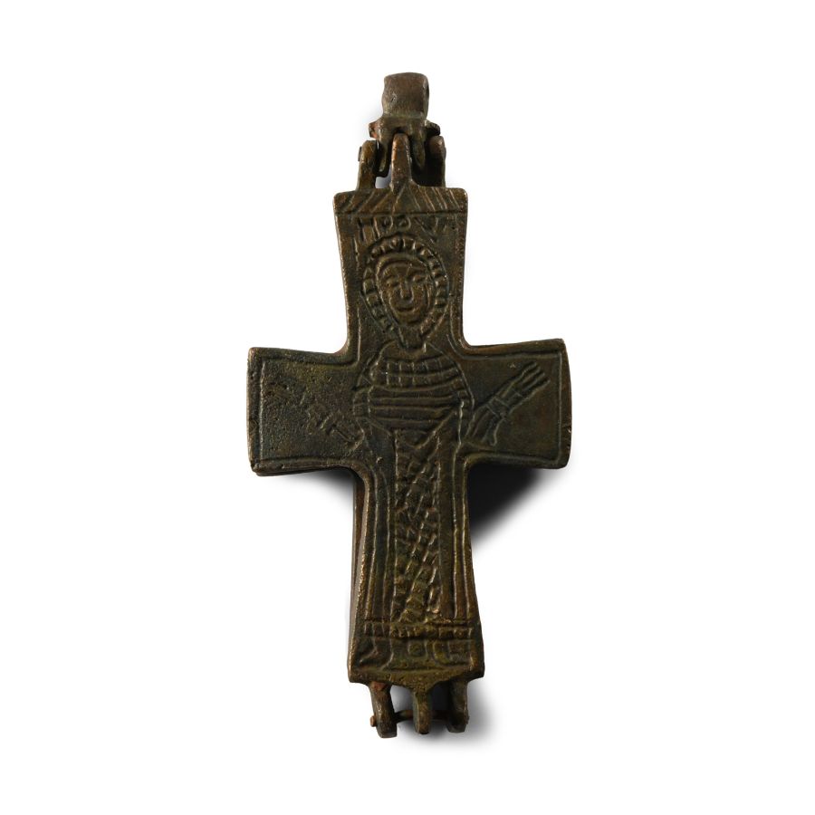 Byzantine Style Reliquary Cross Pendant