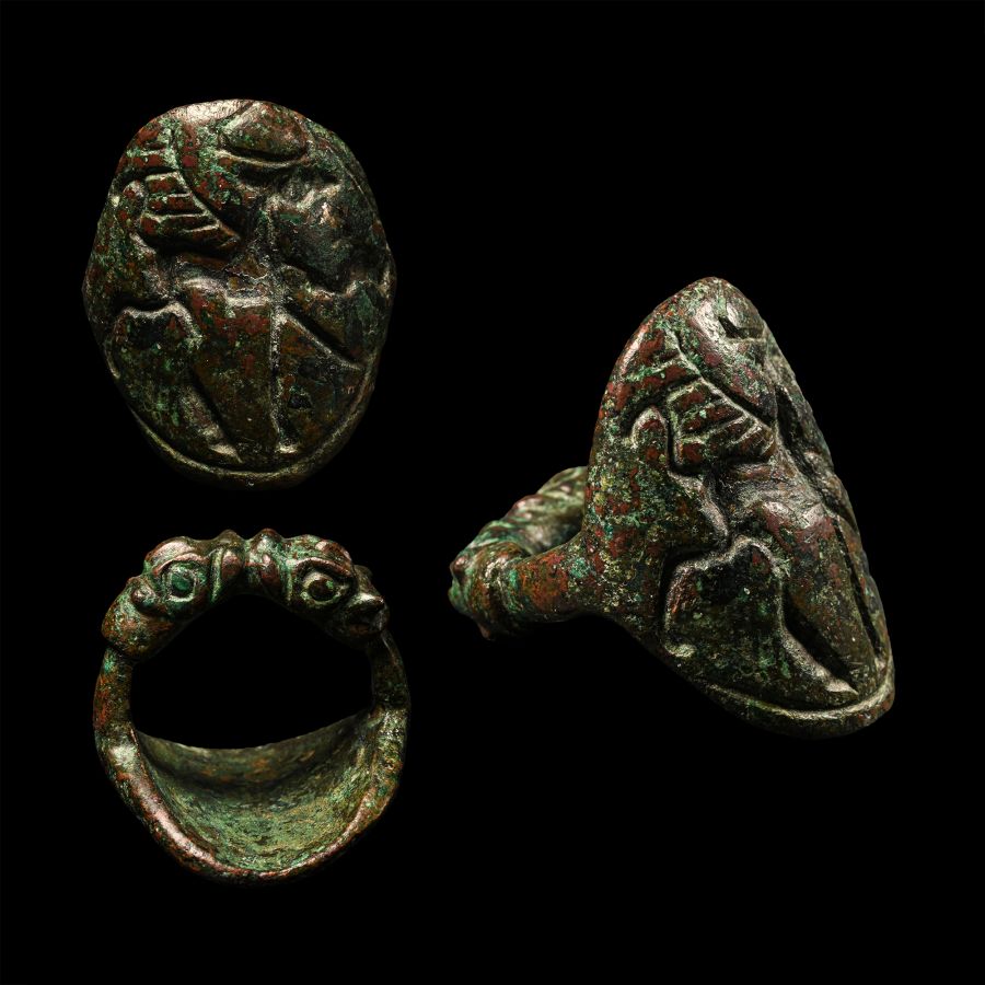 Large Luristan Bronze Ring with Animals