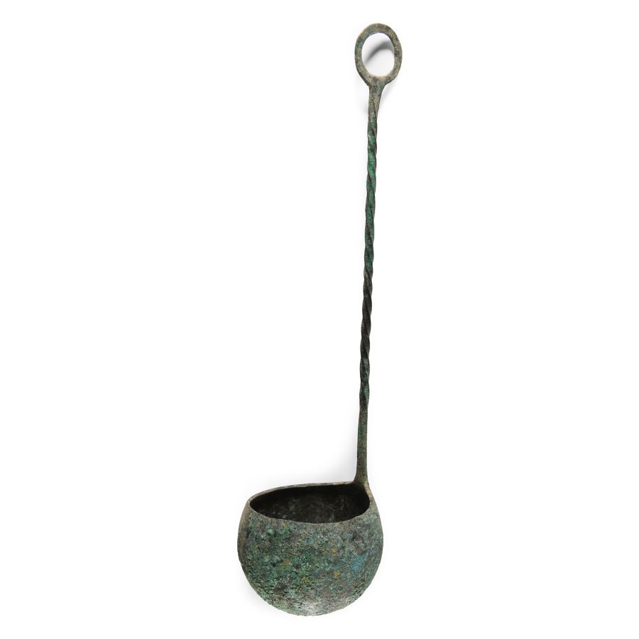 Roman Bronze Ladle with Twisted Handle