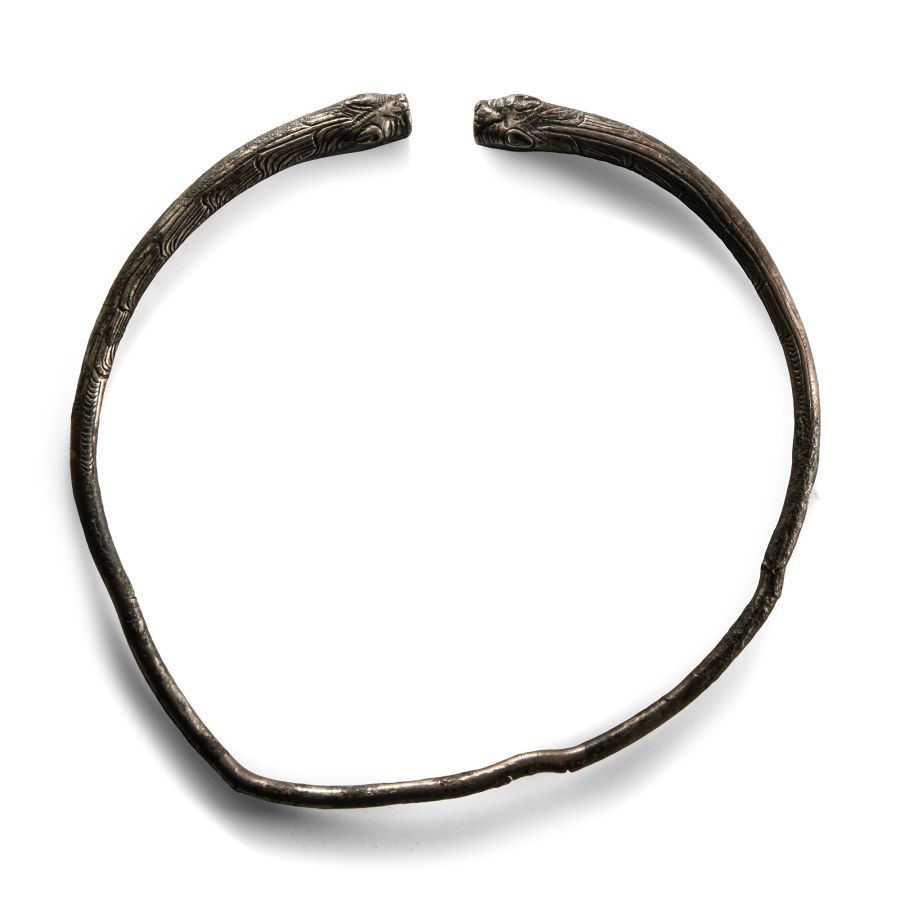 Achaemenid Silver Torc with Animal Heads