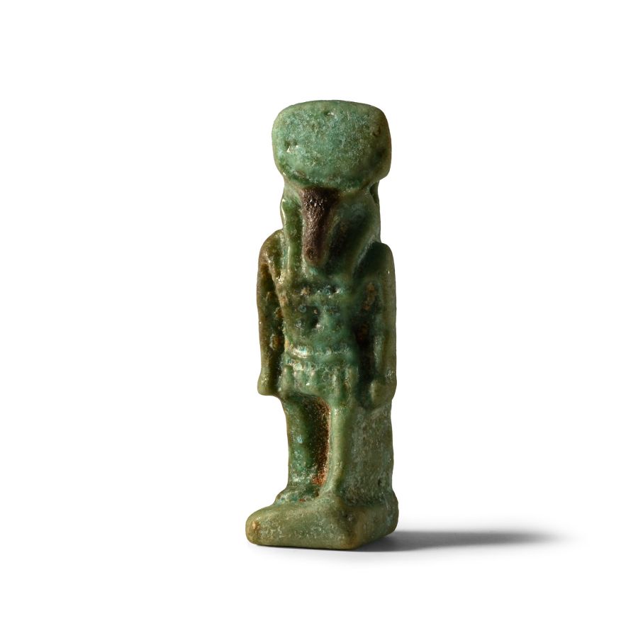 Egyptian Faience Amulet of Montu, God of War