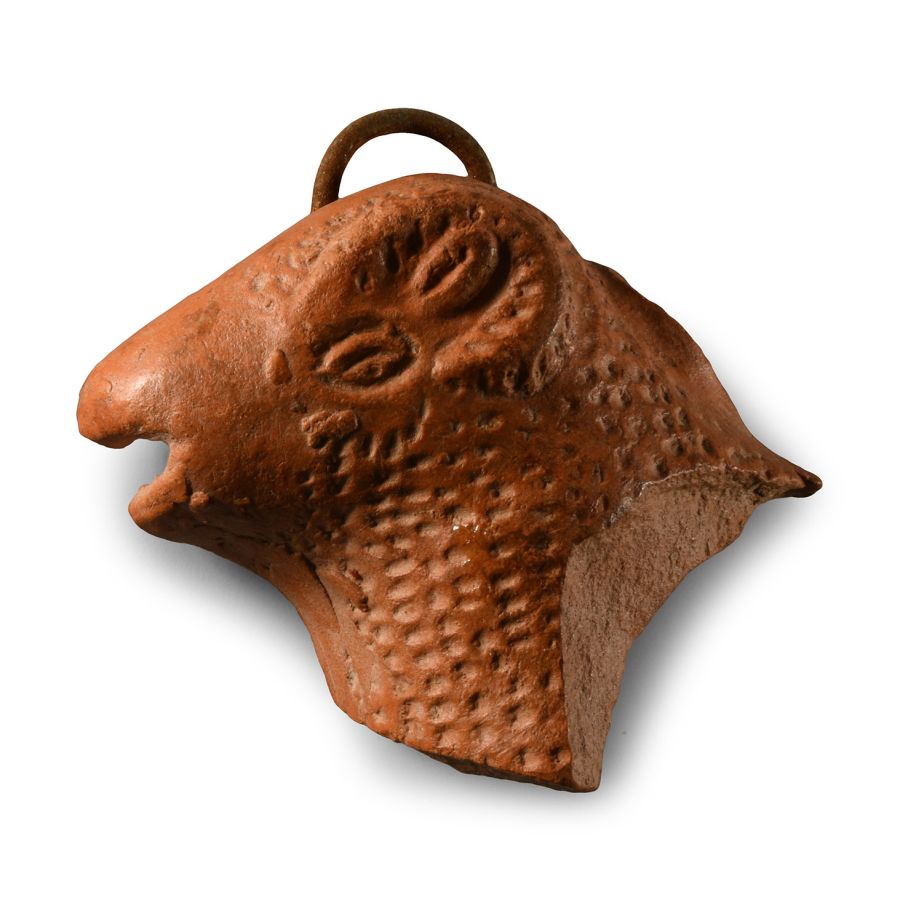 Roman Redware Ram Pottery Sherd