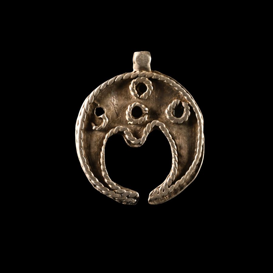 Late Roman Silver Lunar Pendant