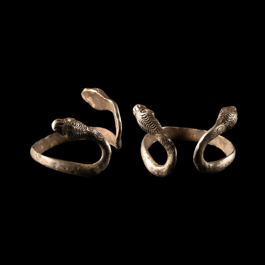 Egyptian Silver Double-Headed Snake Ring