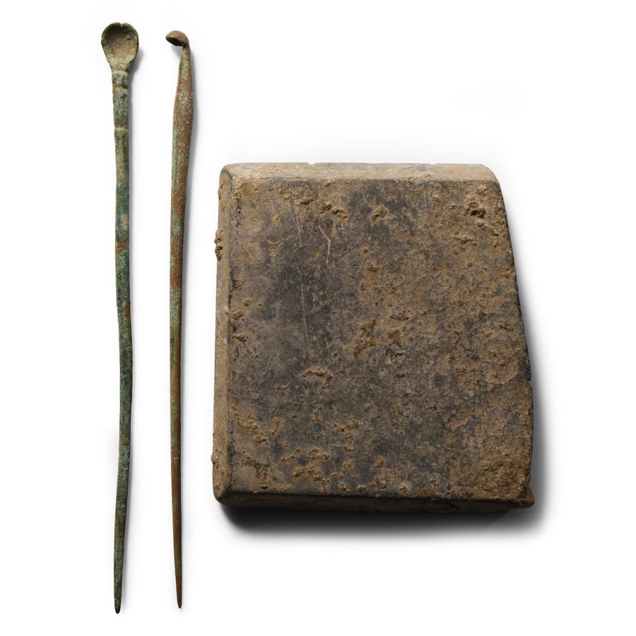 Roman Medical Implements and Schist Pallet