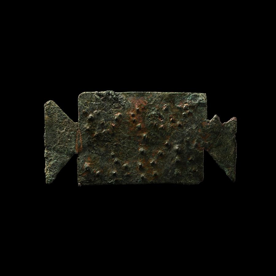 Roman Bronze Punched Tabula Ansata Appliqué