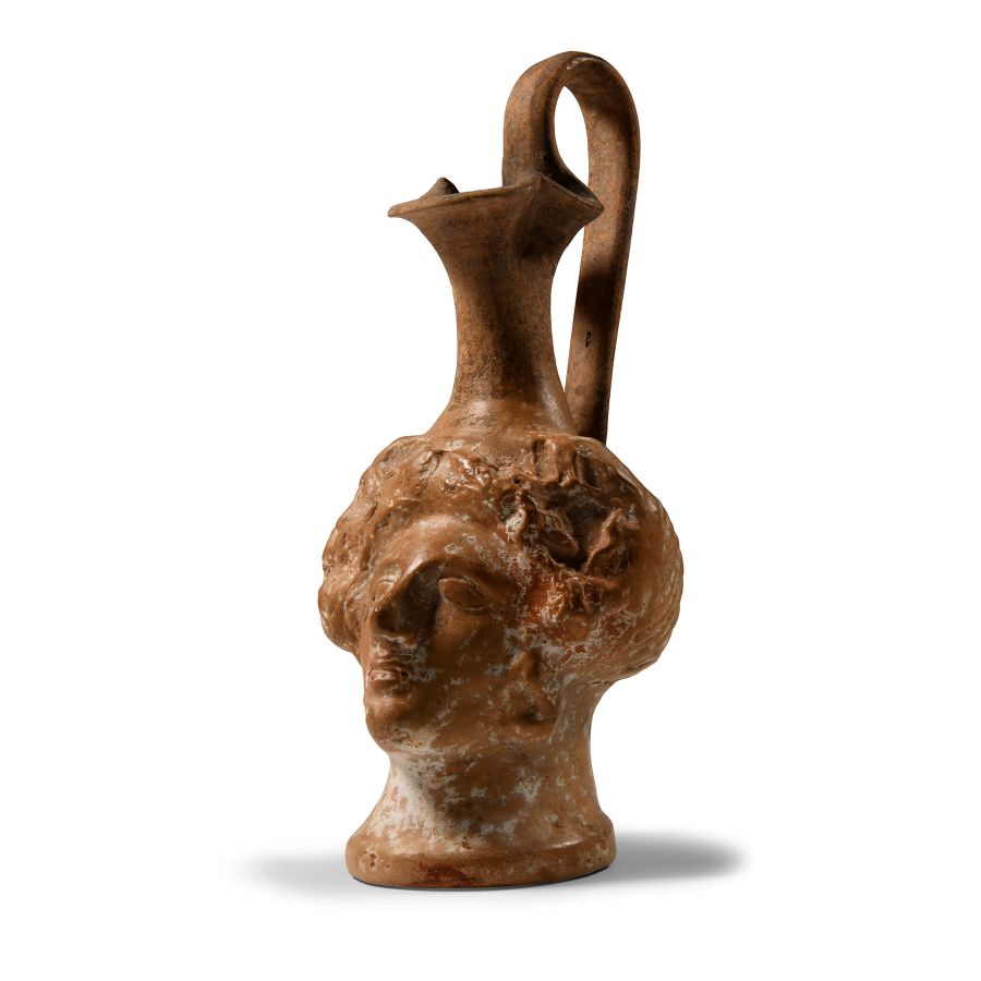 Greek Canosan Terracotta Oinochoe with Face