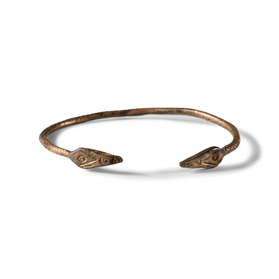 Roman Silver Snake-Headed Bracelet