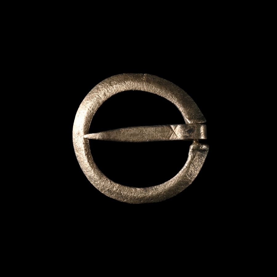 Medieval Silver Ring Brooch