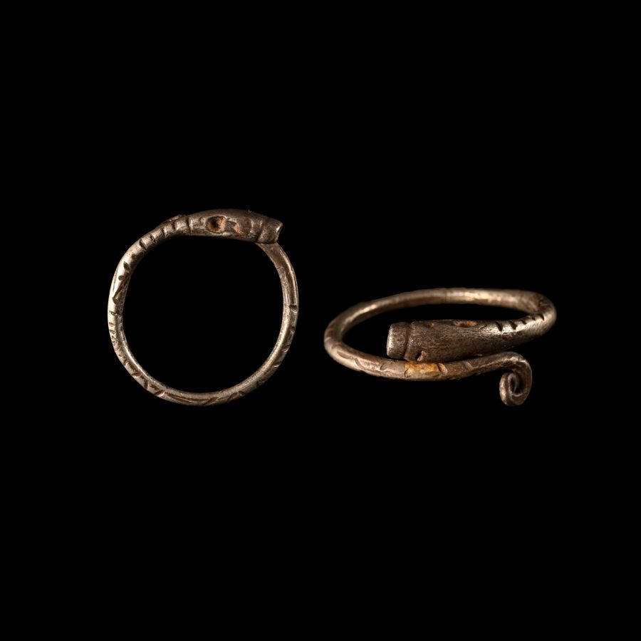 Roman Silver Snake Ring