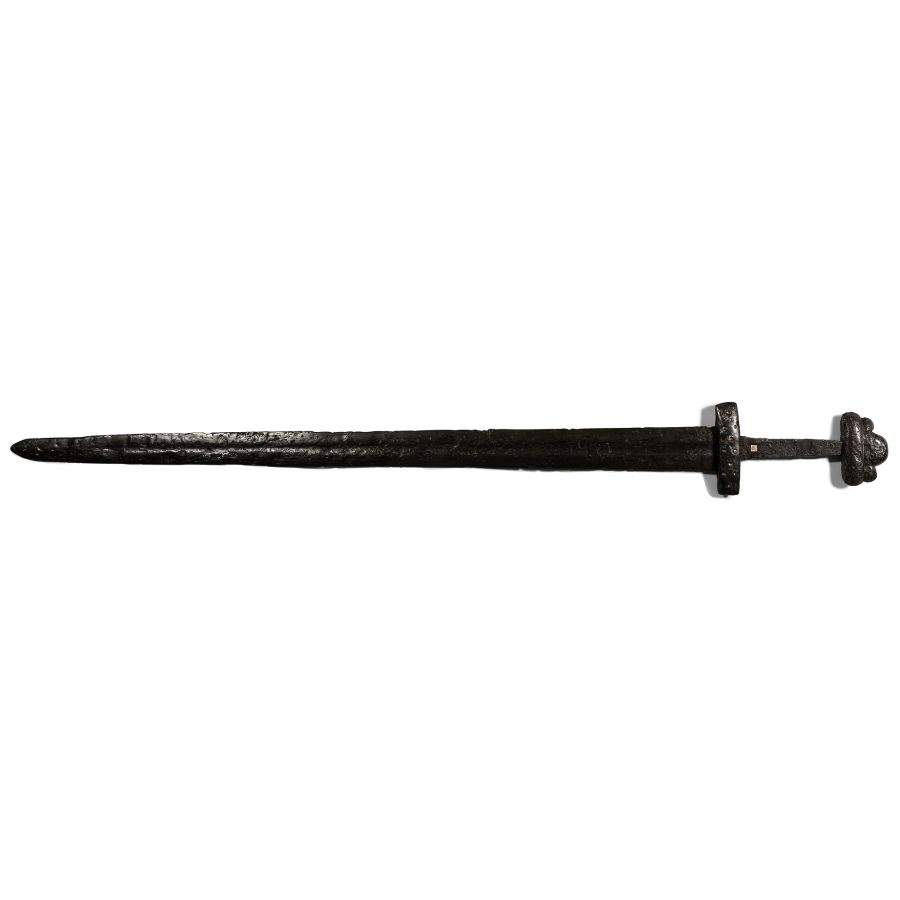 Viking Sword with Inlaid Cross and Orb Mark