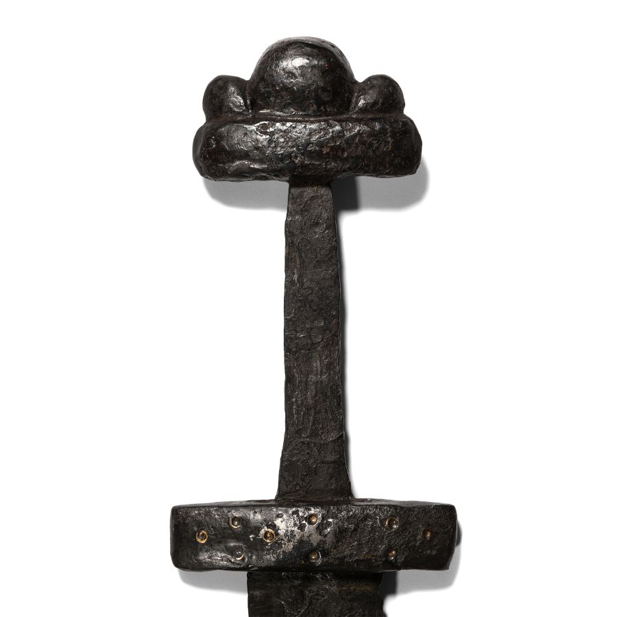 Viking Sword with Inlaid Cross and Orb Mark