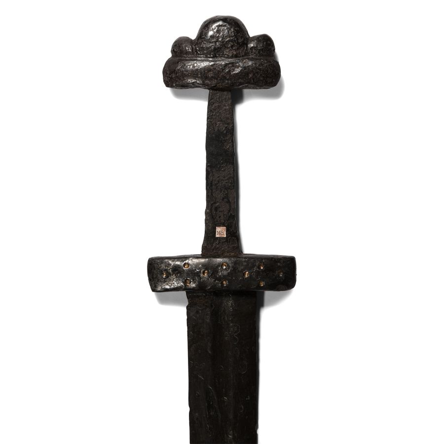 Viking Sword with Inlaid Cross and Orb Mark